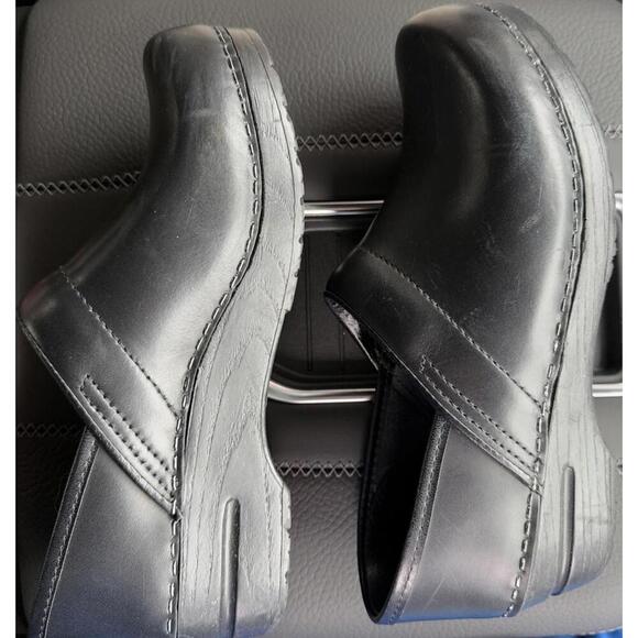 Sanita Danish Leather Black Clogs Workwear Nursing Doctor Minimalist Basic 39 - Picture 5 of 13